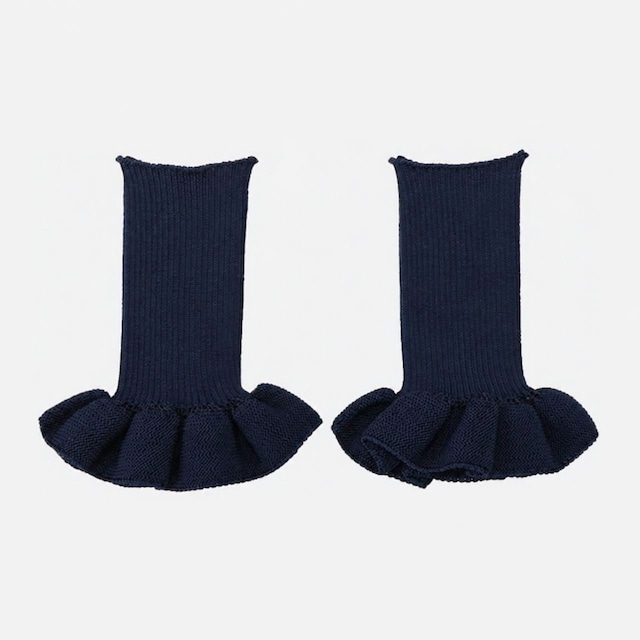 UMILE Yarn FRILL CUFFS / NAVY UMILE Yarn FRILL CUFFS / NAVY