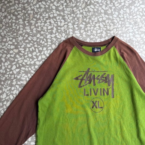 STUSSY / 00's usa製 raglan T-shirt size M