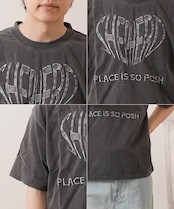 ◆ハート刺繍 ピグメントTシャツ◆ms-8845-122