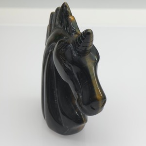 【タイガーアイ ユニコーン 彫り】サイズ約80×70×20mm