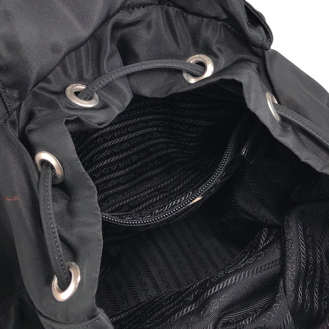 PRADA プラダ バックパック ブラック トライアングルロゴ ナイロン フロントバックル vintage ヴィンテージ オールド bde87k
