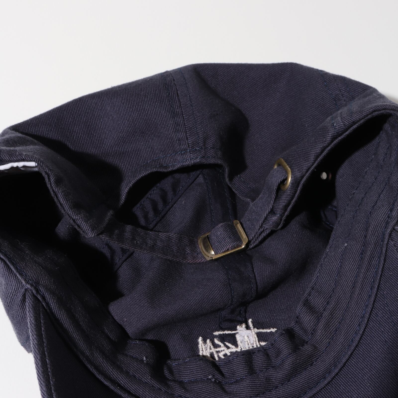 Stussy ネイビー 6パネルキャップ 帽子 ステューシー ロゴ刺繍 紺色 
