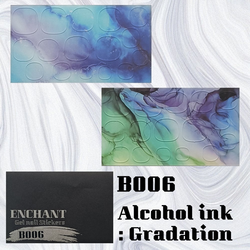 半硬化ジェルネイルシール「Gel nail stickers」006 Alcohol ink