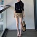 チェック柄ダブルボタンラップミニスカート ・78645