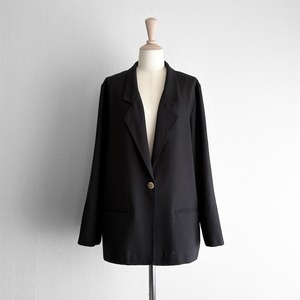 1990s Black Rayon Tailored Jacket