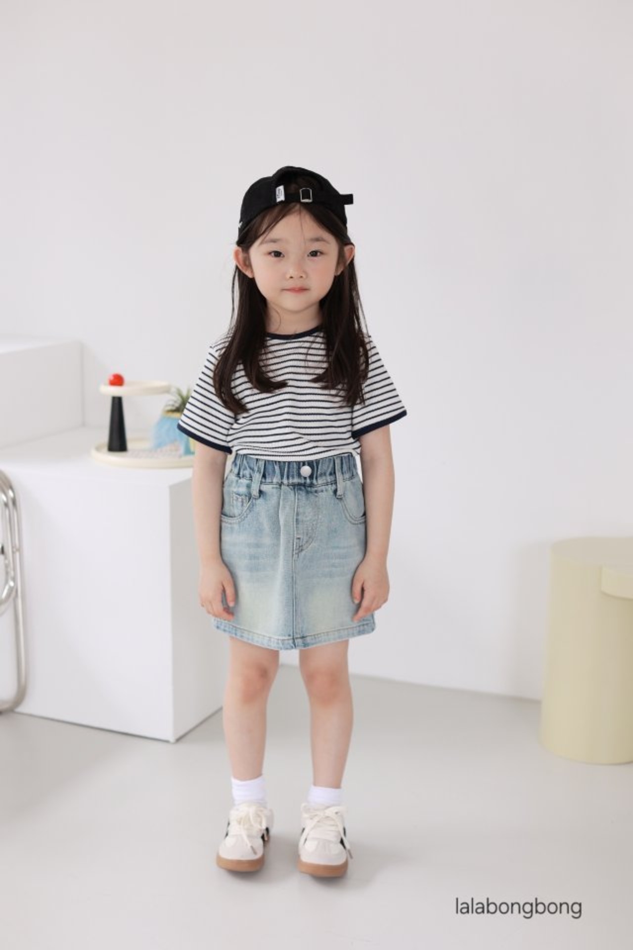 [LALABONGBONG] Basic Denim Skirt / [라라봉봉] 베이직데님스커트