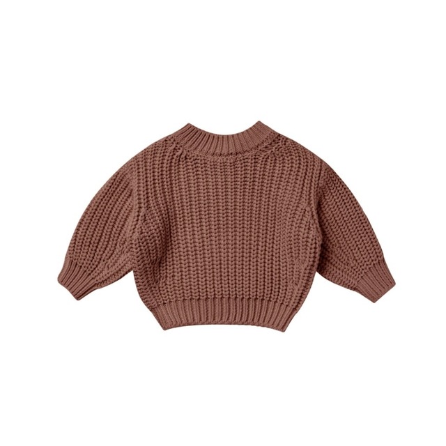 【Quincy Mae】chunky knit sweater ✣pecan-2-3y