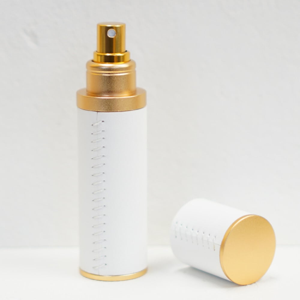 スプレー容器】レザー 10ml 香水瓶 丸形 高級感 全3色 選べる ゴールド