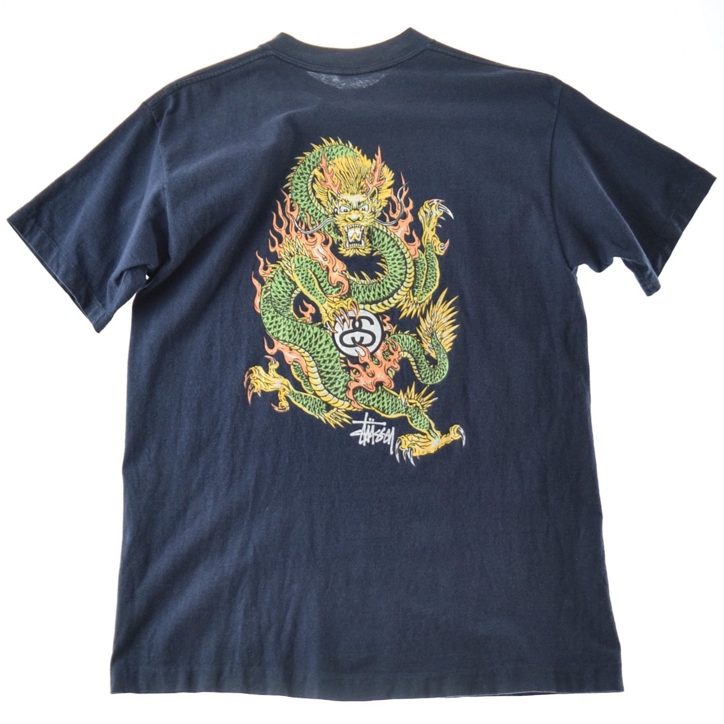 希少【old stussy】Vintage USA製 ドラゴン ロゴ Tシャツ