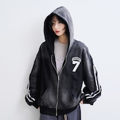 VINTAGE ストリート ウォッシュ加工 ジップパーカー T1857