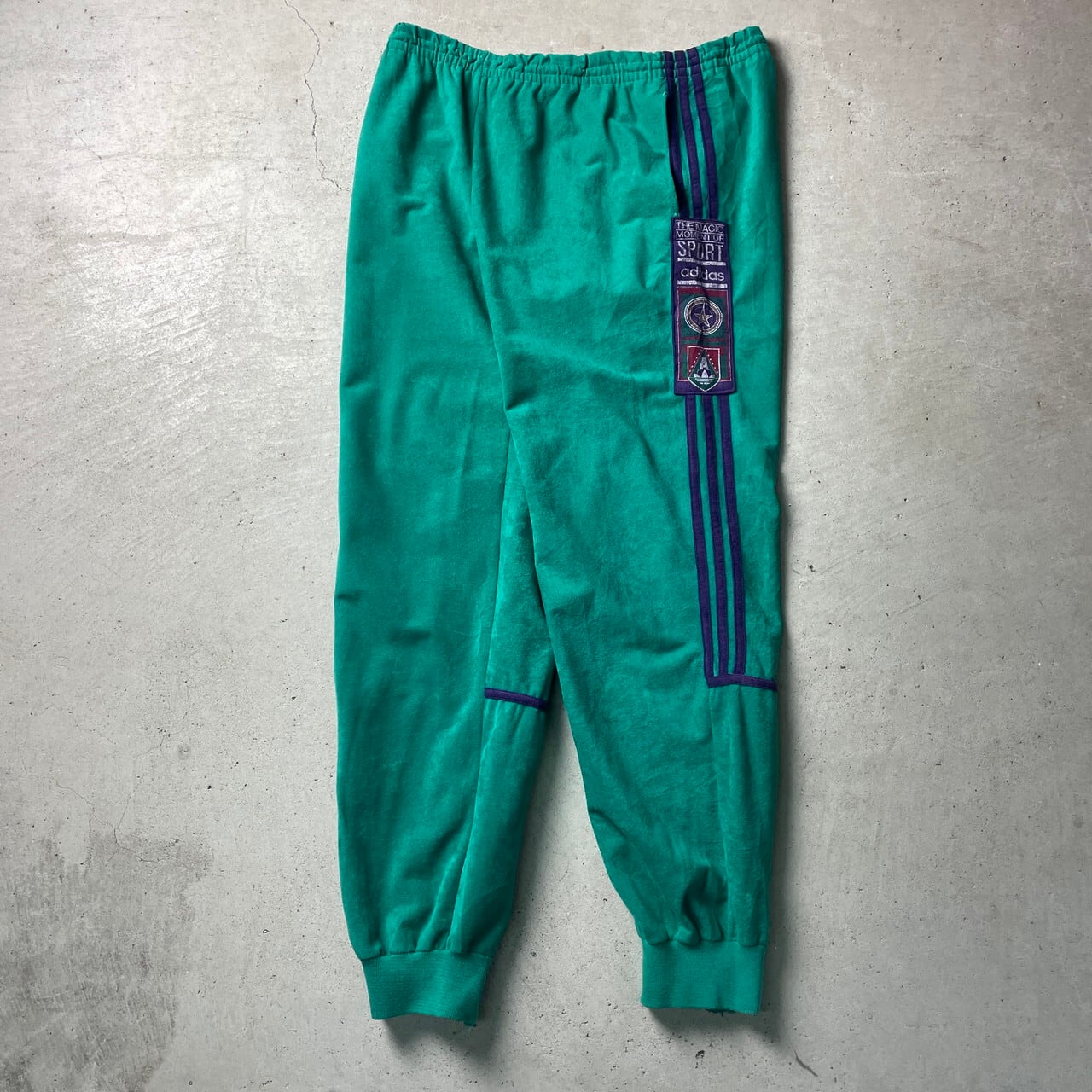 80年代 フランス製 adidas アディダス ベロアジャージ トラックパンツ 