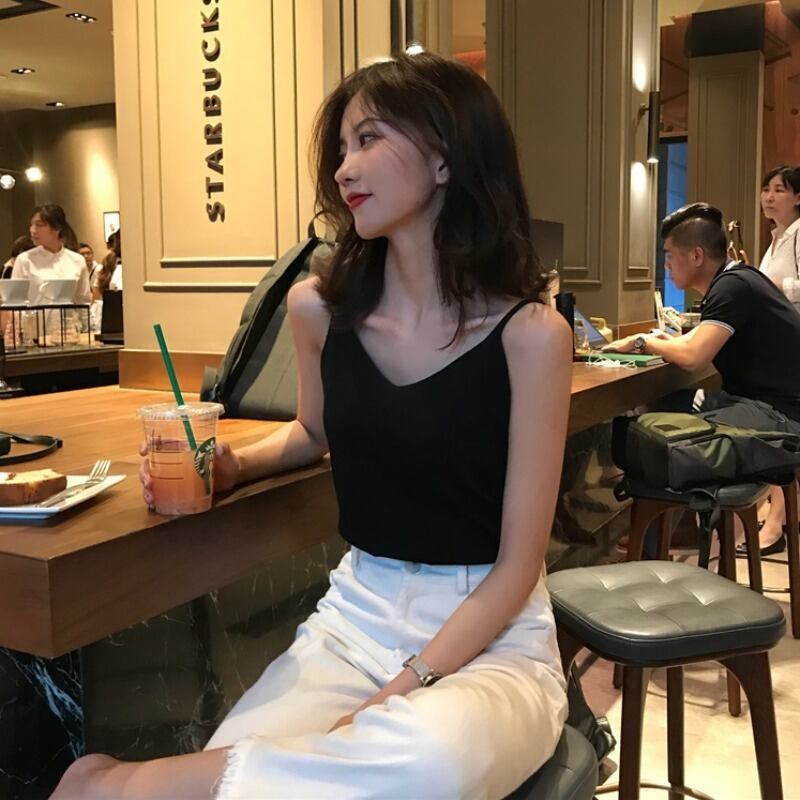 ブラックレディースサマーバックニットショートトップス 夏物 YY-ファッション41048172978