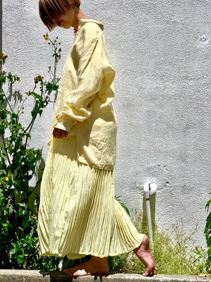 90’s−“Tiered skirt” “yellow” “polyester 100％” made in INDIA
