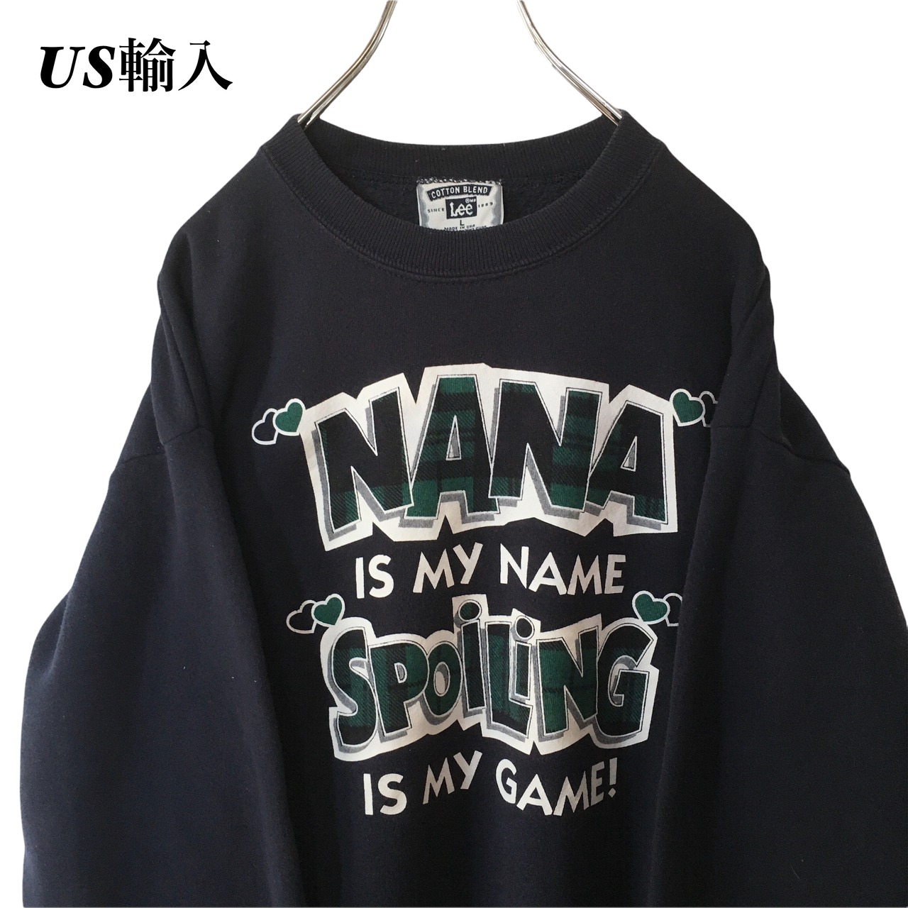 USA製】90s Lee スウェット トレーナー Nana Is My Name ビッグロゴ 