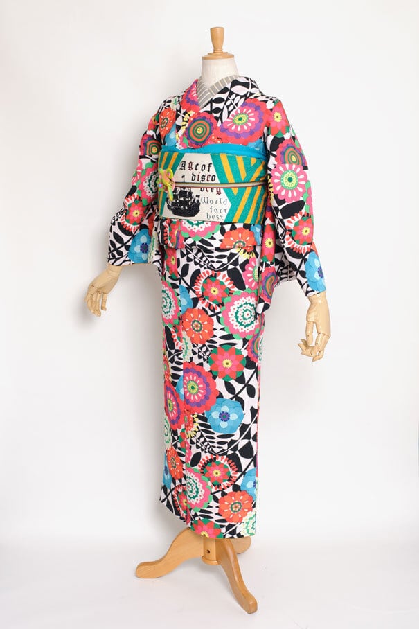 セオアルファ浴衣 フラワープリント60s ピンクグレー | 重宗玉緒 WEB SHOP