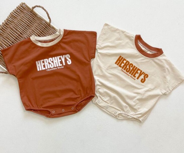 418«一部即納»〖 BABY 〗HERSHEY'S Tシャツロンパース 2色展開
