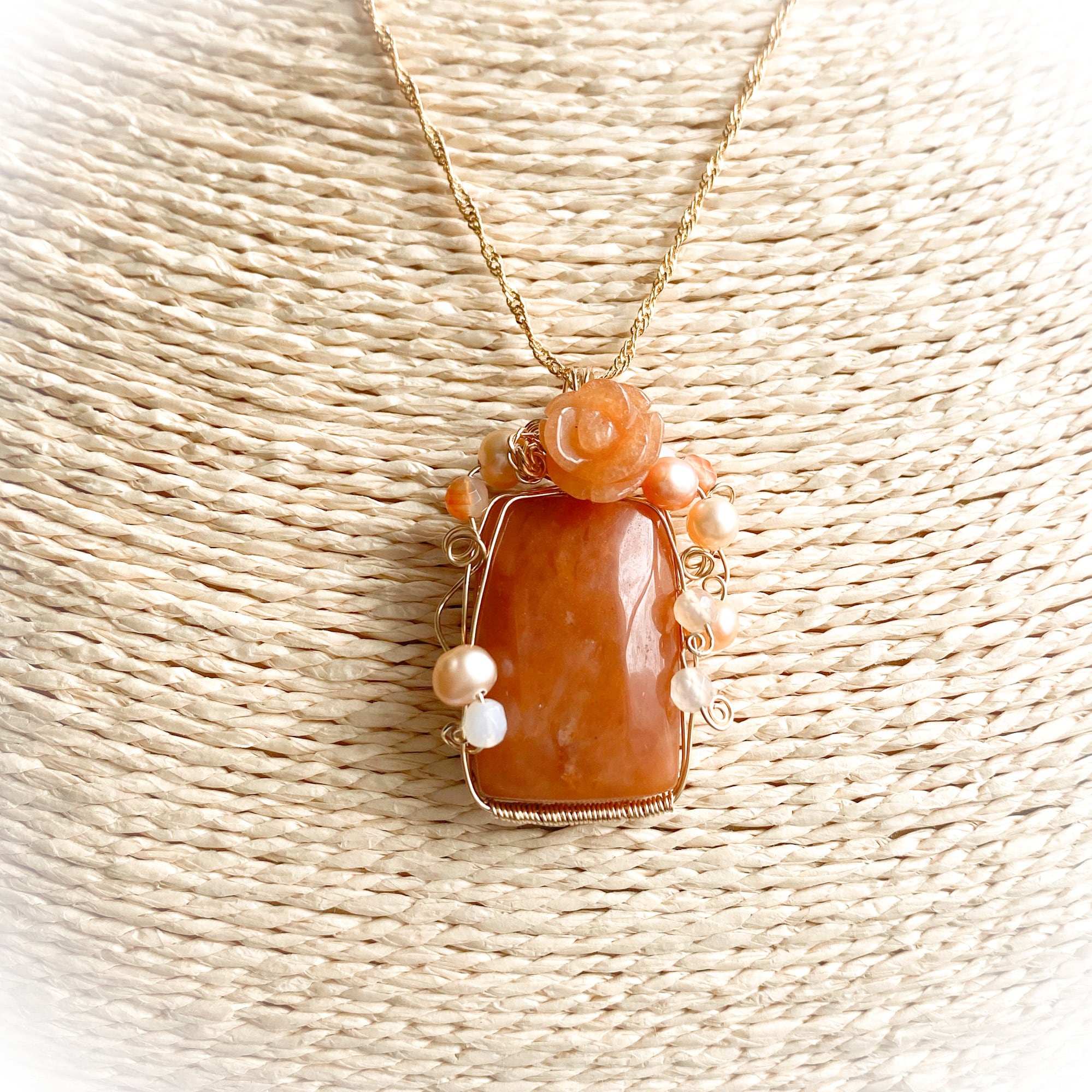 聖なる石】オレンジジャスパーペンダント《ネックレス付》 | Stone
