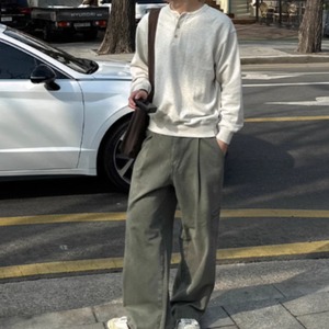 ヘンリーネックロングTシャツ　0825