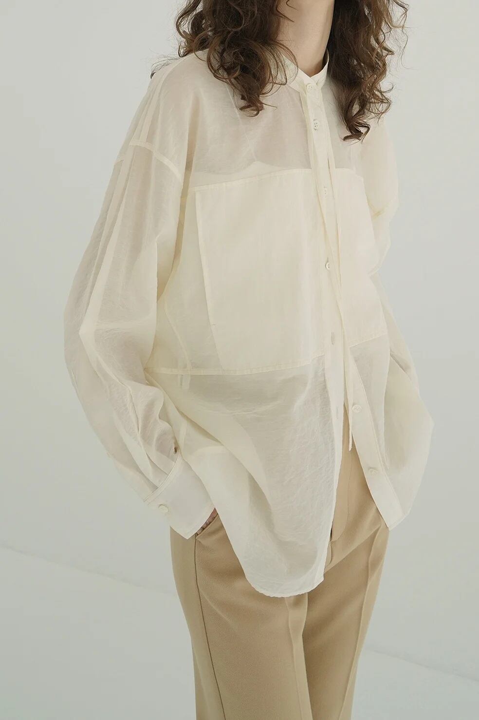 CLANE(クラネ) SHEER DOLMAN SHIRTS IVORY | サウスオレンジ
