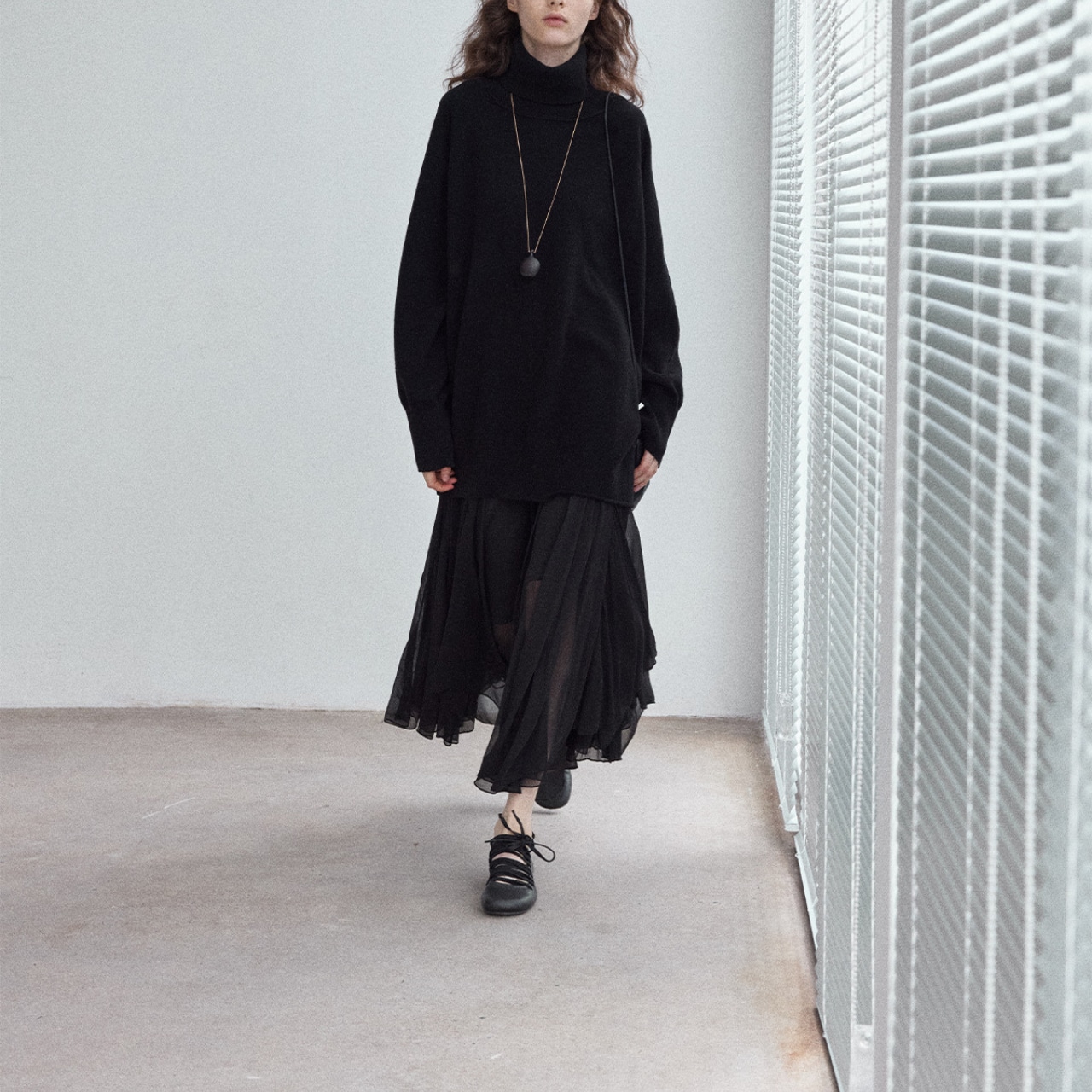 High-neck knit pullover【2color】 T3596