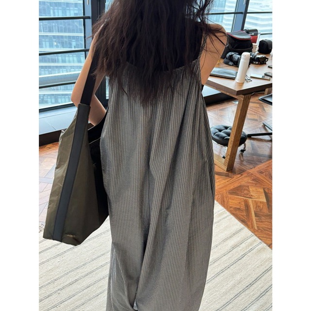 gathered wide overalls　10812