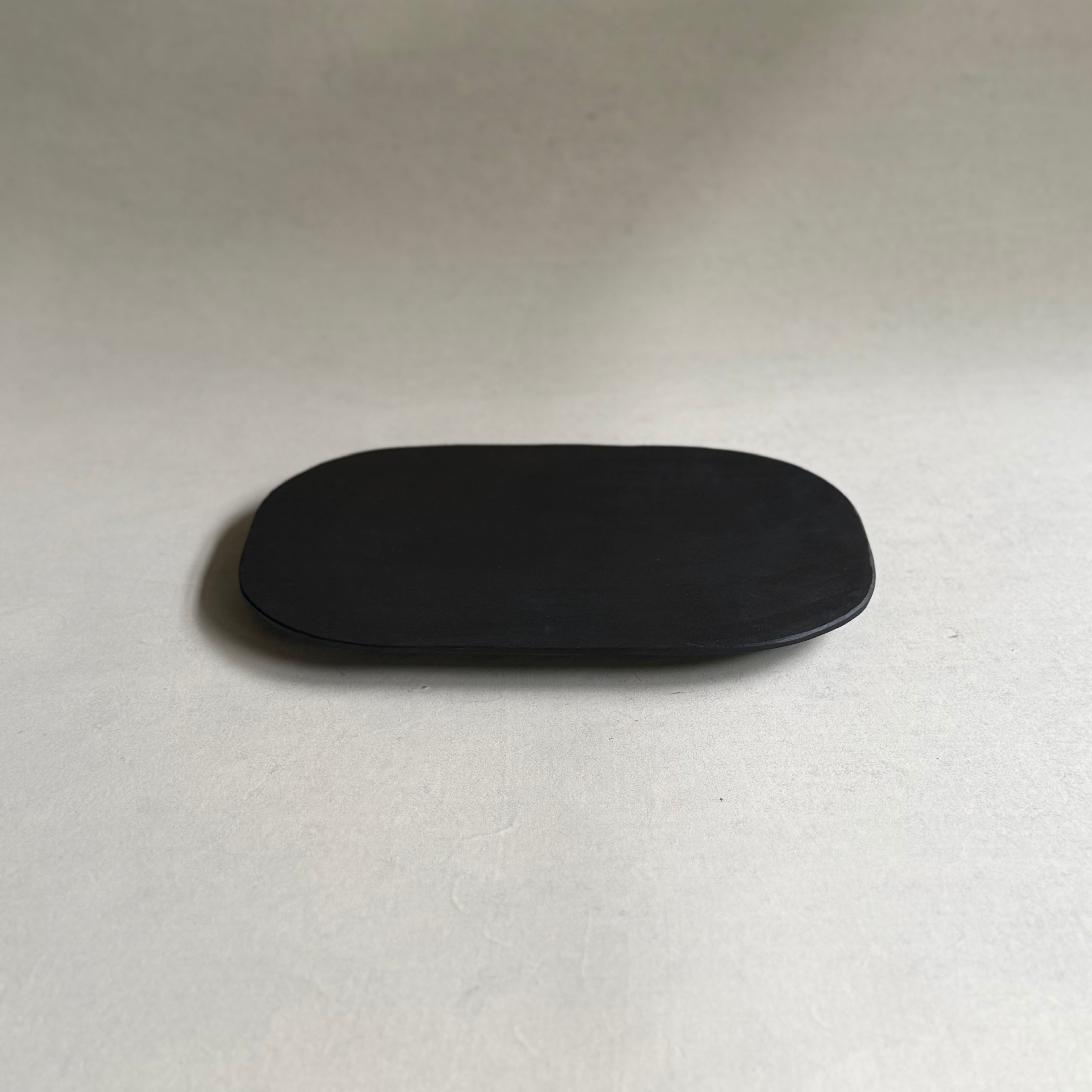 徒爾 角丸長皿 小 サクラ 黒漆(国産/松煙)
