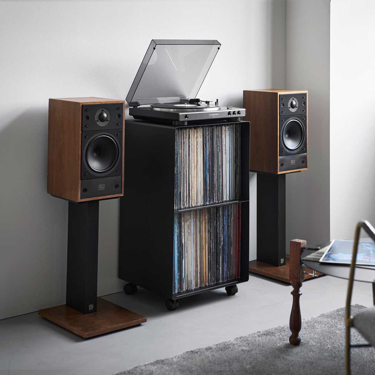 レコード収納 山崎実業 tower タワー レコードラック 10230 ブラック | CDF