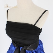 ドレス ワンピース パーティドレス 結婚式 謝恩会 フォーマルドレス 演奏会 発表会 ASHILL アシール ステージ衣装 カラオケ 社交ダンス ピアノ 二次会 ブルー系 ブラック系 チュールスカート コサージュ付き 大きく広がる 伸縮性有り ポリエステル製 フェミニン シンプル エレガント ドレッシー おしゃれ お出かけ イベント コスチューム