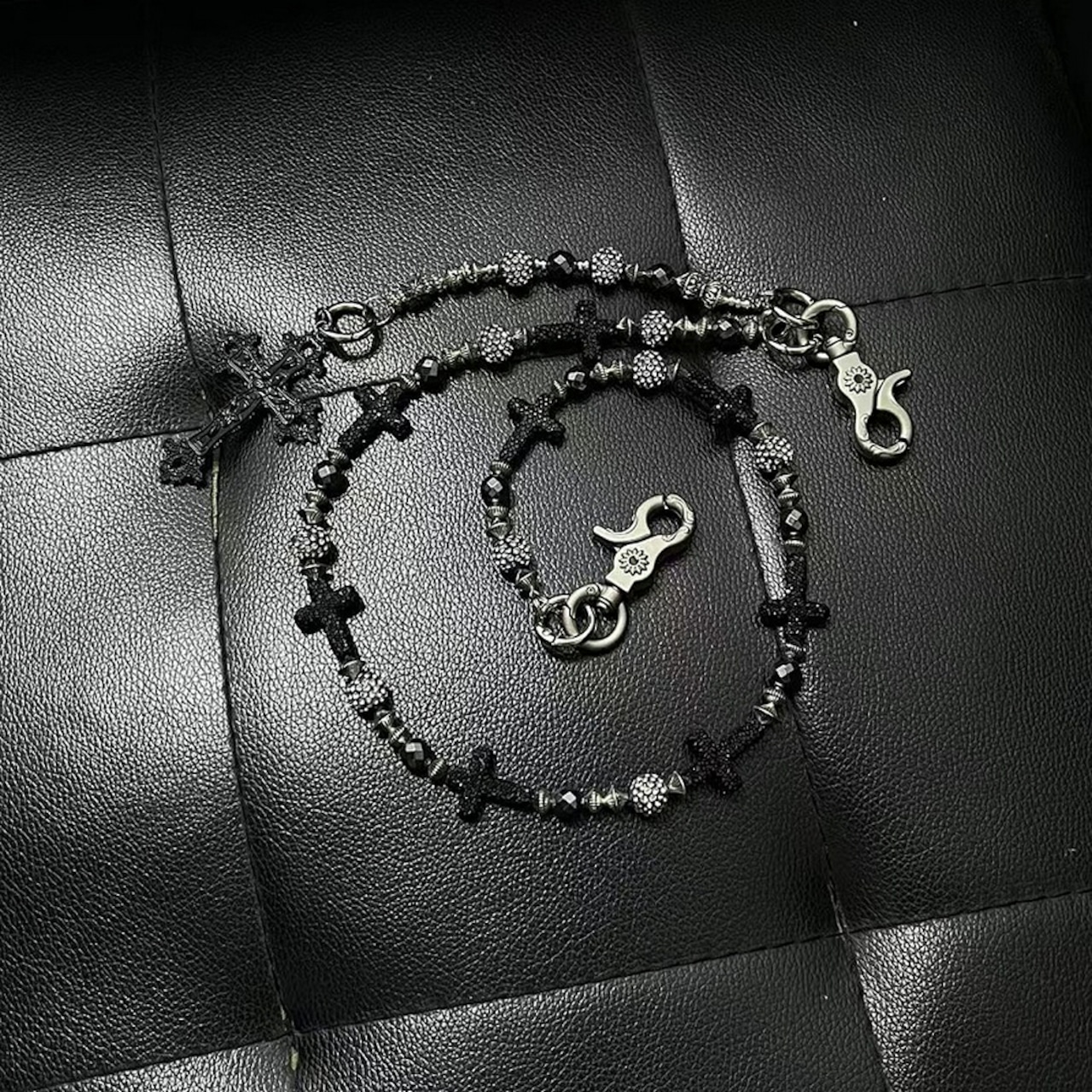 黒ダイヤクロス ウォレットチェーン G182