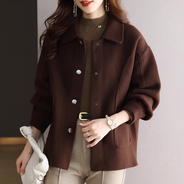 オープンカラー ヒップ丈 ボタンフロント ジャケット K1118