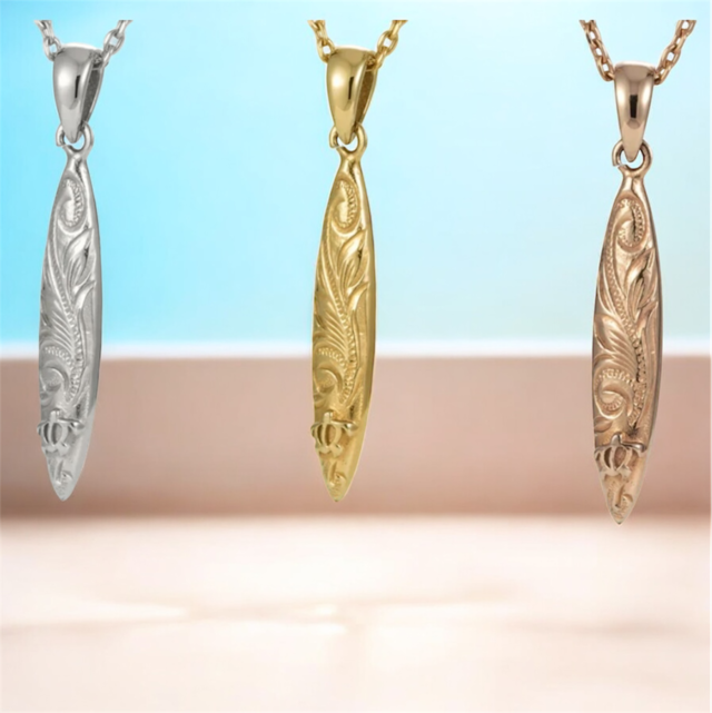 《選べる３色》サーフボードペンダント サージカルステンレス  ハワイアンジュエリー   金属アレルギー アレルギー対応 ステンレス  316L レディース メンズ  スクロール ホヌ 大人 シンプル サーフボード  プレゼント ギフト ラッピング無料 送料無料 人気 流行  lei-gpss756