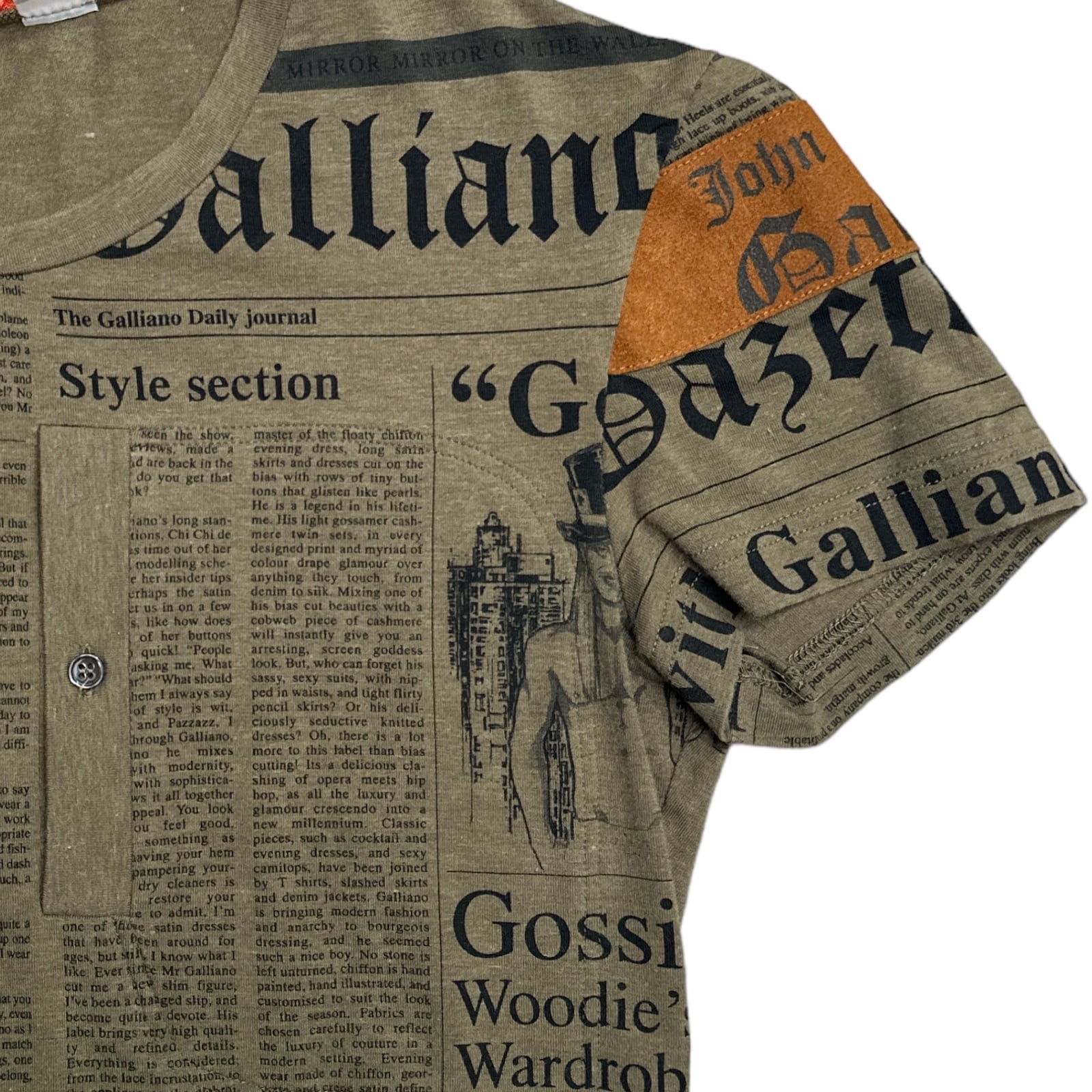 身幅44cmJohn Galliano  newspaper shirt