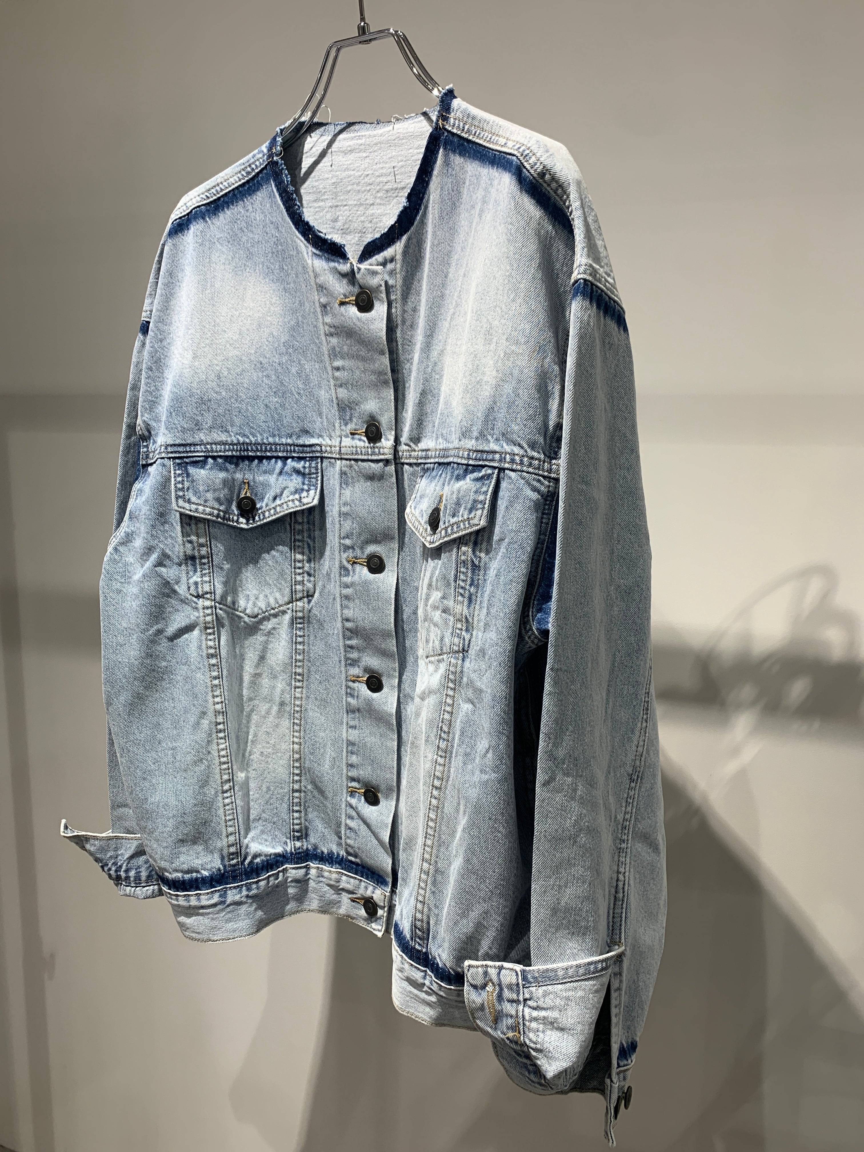 breach no-collar denim jacket