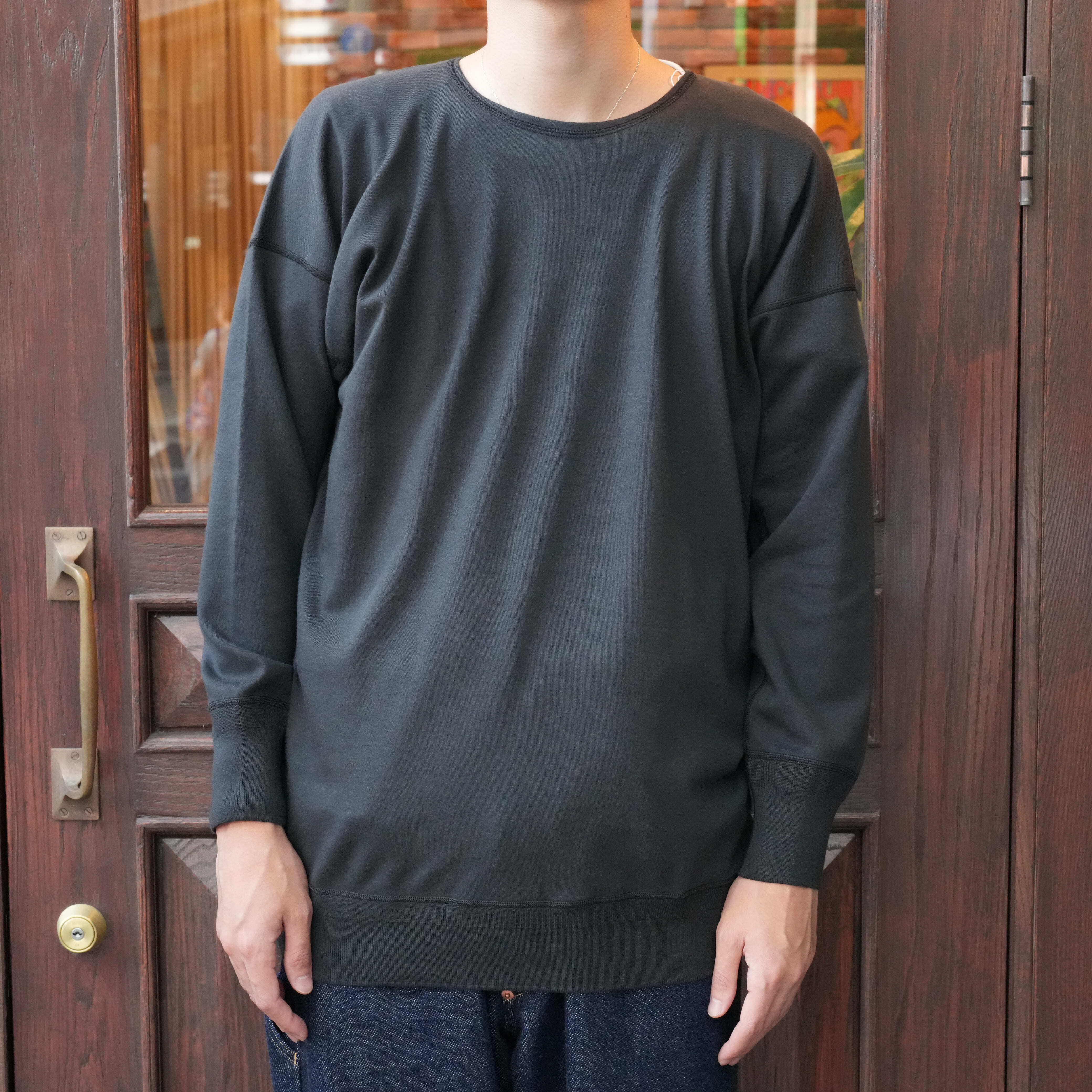 Olde Homesteader (オールドホームステッダー)"Crew Neck Longsleeve / Interlock" -OLDE WORKER'S BLACK-