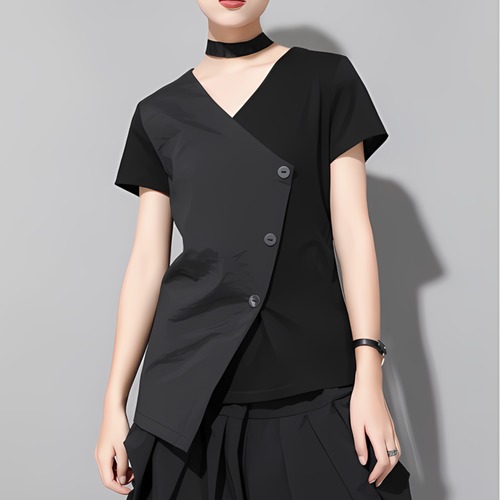 Asymmetrical cache-coeur shirt C0237
