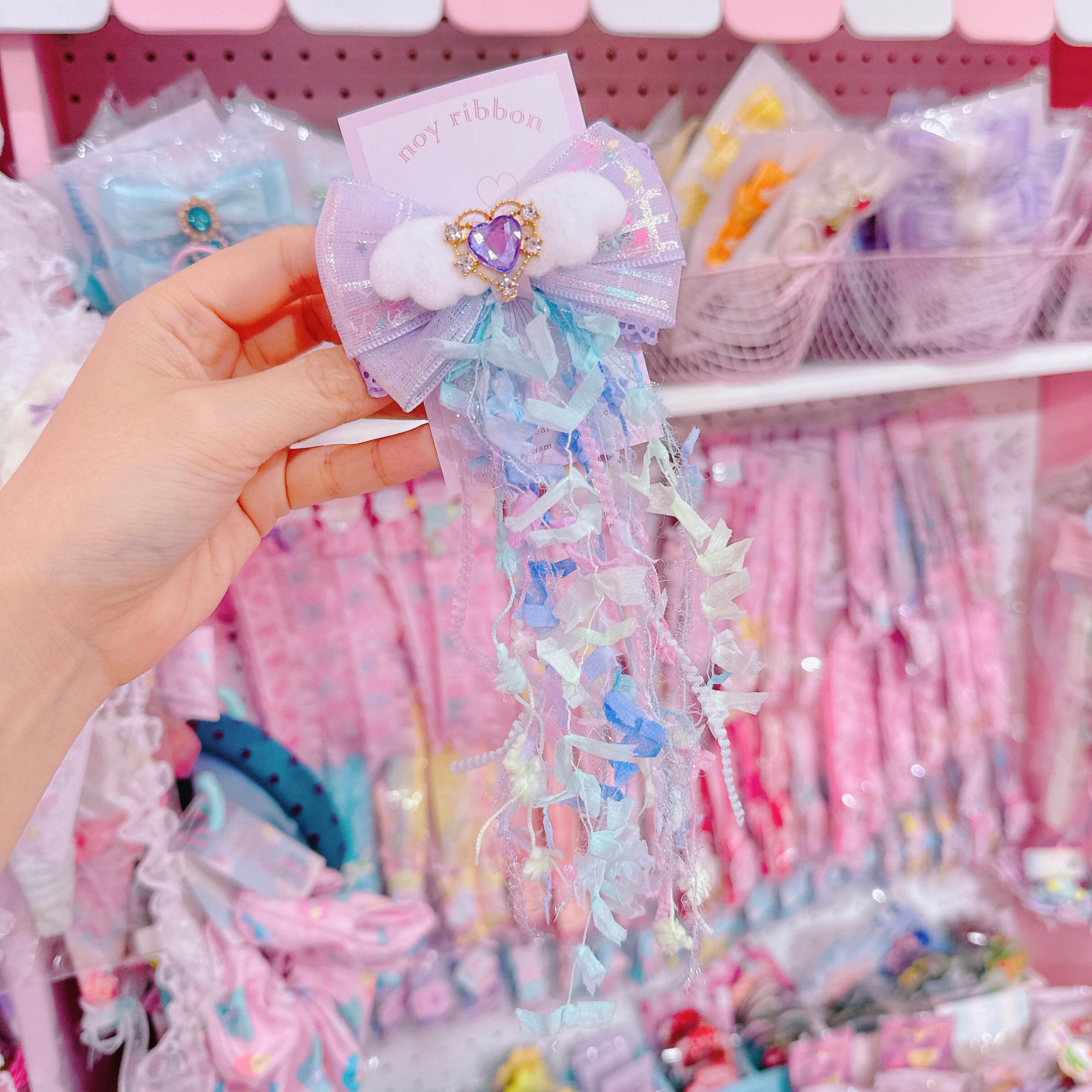 【F7】64-43きらきらリボンヘアクリップ