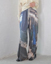 kotoha yokozawa - Graphic Yoryu Pants ：Mono Coil｜グラフィック楊柳／風景プリント／size 4