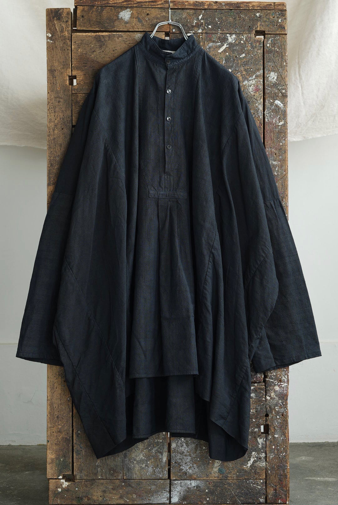 VINCENT JALBERT - VINTAGE FRENCH FARMERS SMOCK, ENLARGE / NAVY & BLACK #2