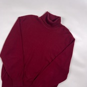 カシミヤ100% Bosco Merce ボスコメルチェ タートルネック ニット セーター L /ボルドー系 メンズ