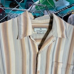 00s Tommy Bahama Vintage Fit silk オープンカラーアロハ イエロー マルチストライプ