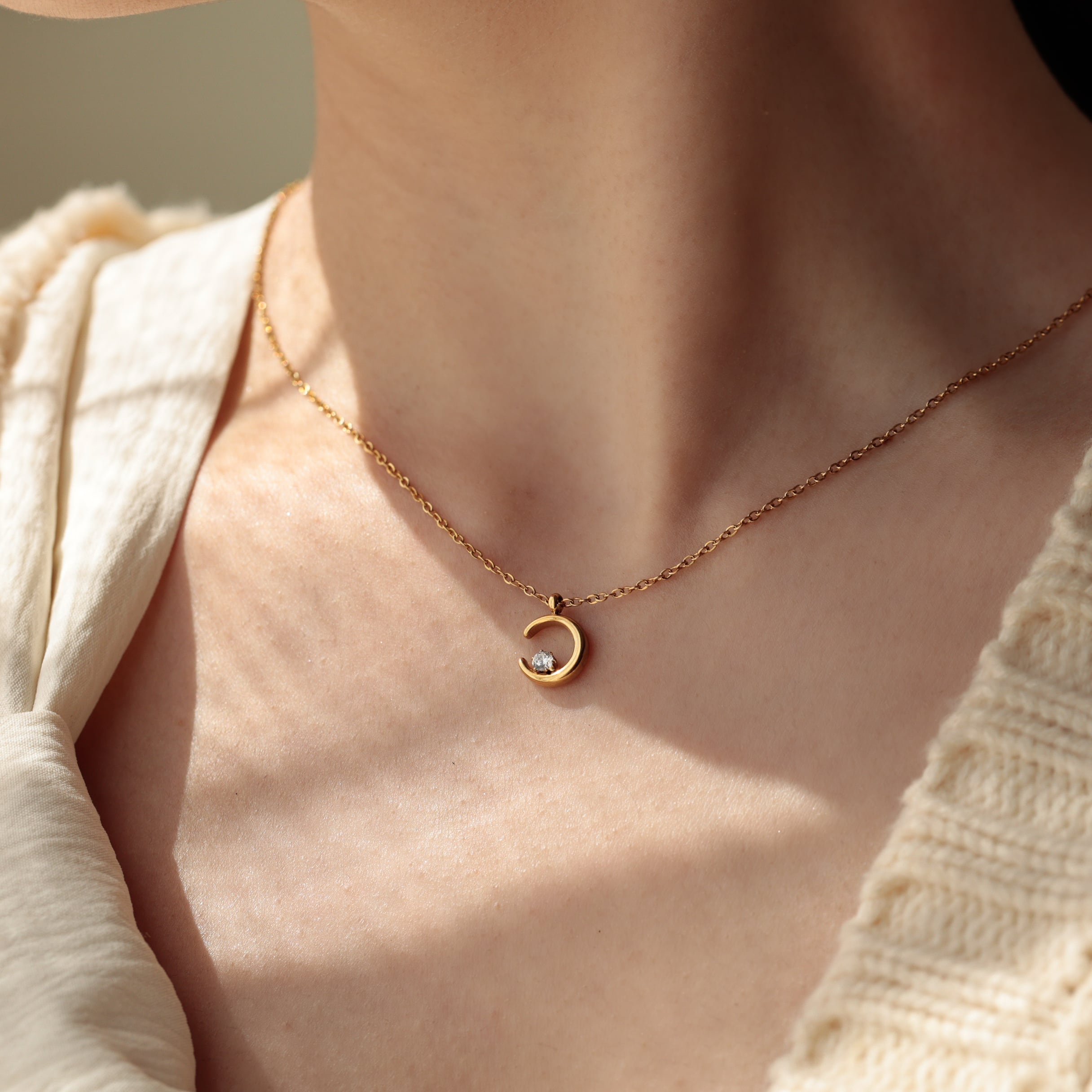 316L moon necklace #n14 | apire