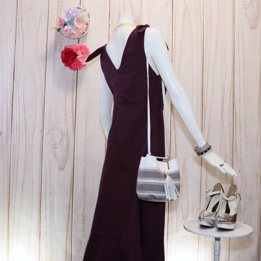 エリカカヴァリーニ L ロング丈ワンピースドレス ダークパープル エリカカヴァリーニ L ロング丈ワンピースドレス ダークパープル