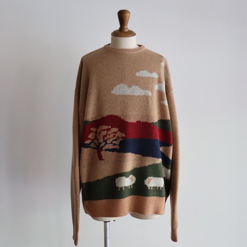 RELAX FIT " Knit [ Sheep ] (Beige) "