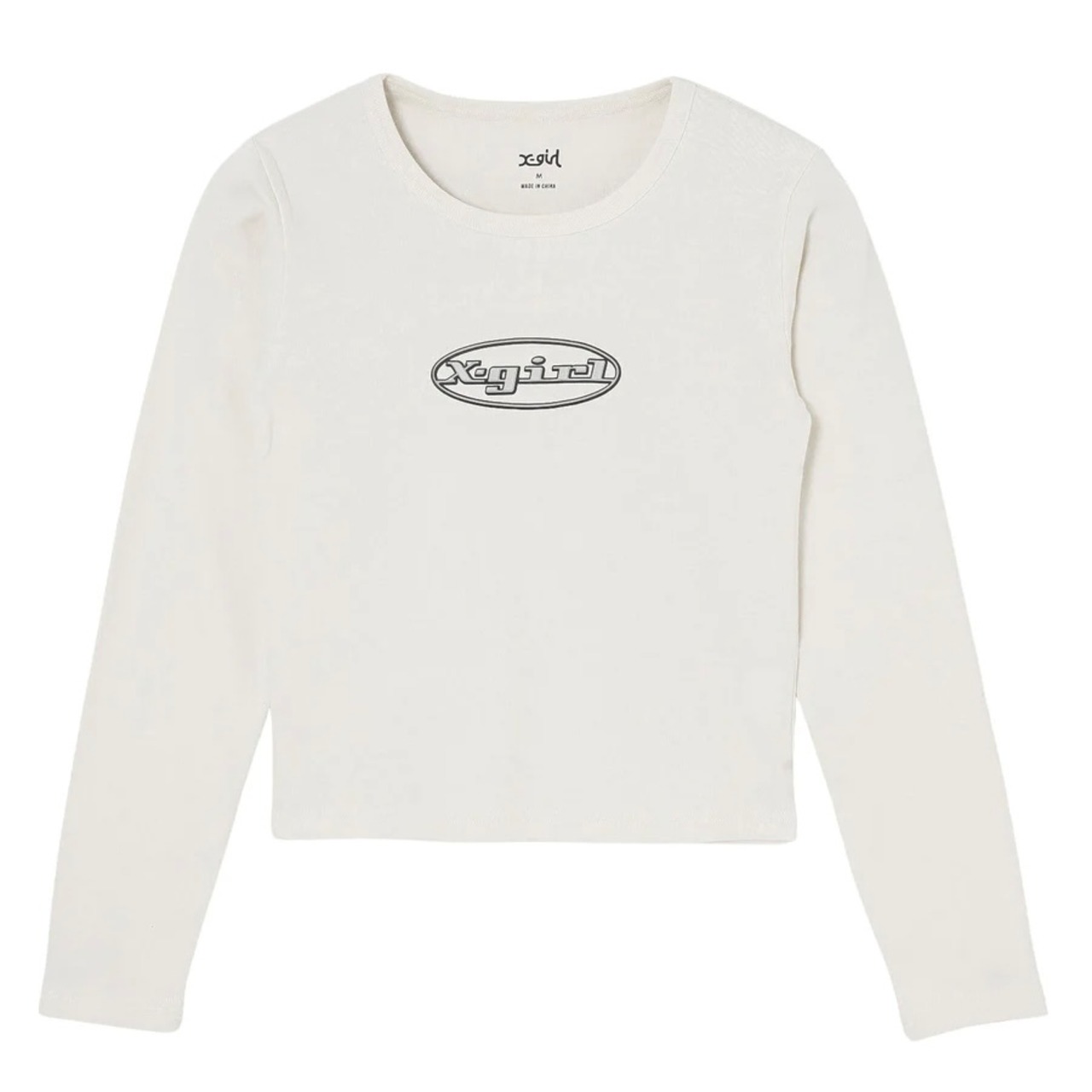 【X-girl】EMBLEM OVAL LOGO L/S BABY TEE【エックスガール】