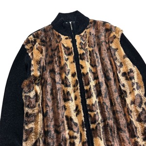 animal fake fur switching drivers knit