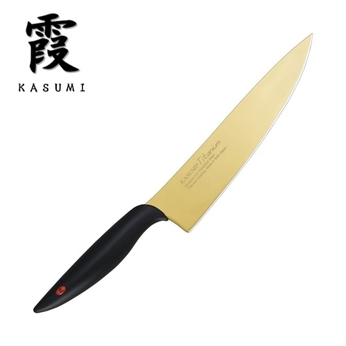 霞 包丁 剣型包丁 牛刀 200mm チタンコーティング ゴールド KASUMI スミカマ SUMIKAMA 22020/G