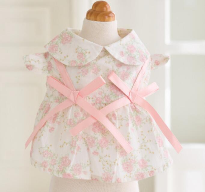 《予約》3101462 淡色フラワーリボンラペルワンピース