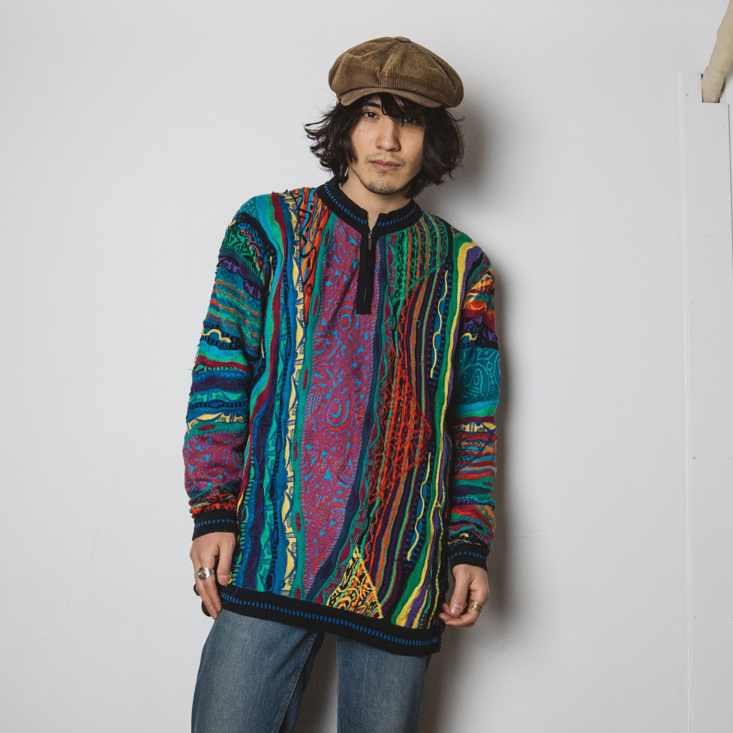 COOGI 3Dニット ハーフジップデザイン