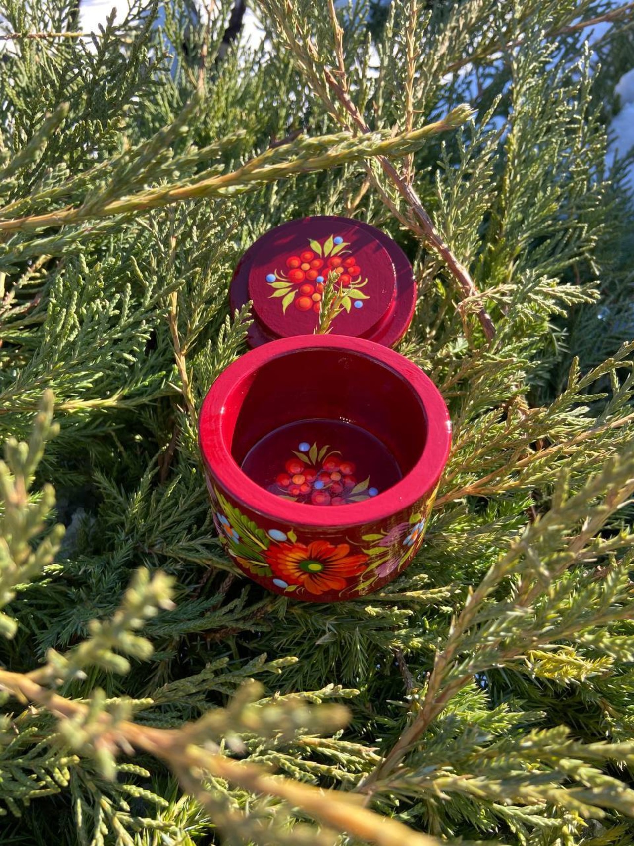 ペトリキウカ塗り　木製小物入れ・ジュエリーボックス（ティモシェンコ作）ウクライナ製 - 3