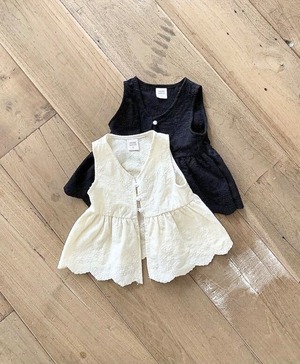 【NEW秋服】レースベストベビーワンピース / BEBEHOLIC / おえかけ服 / お祝い服 / ベビー服